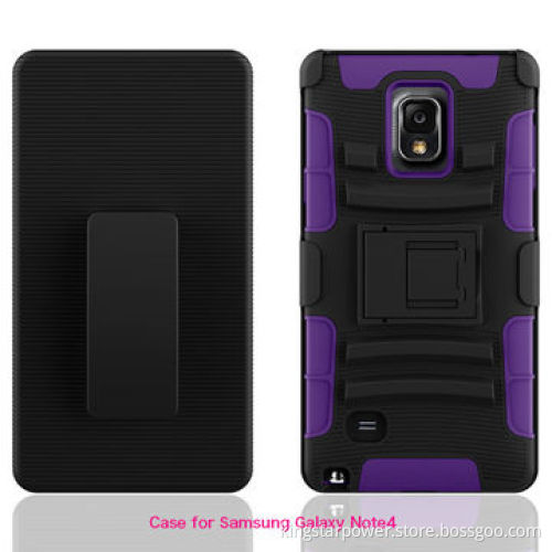 Case for Samsung Galaxy Note4/N910/Note 4 with Kickstand and Locking Belt Swivel Clip/Hybrid HolsterNew